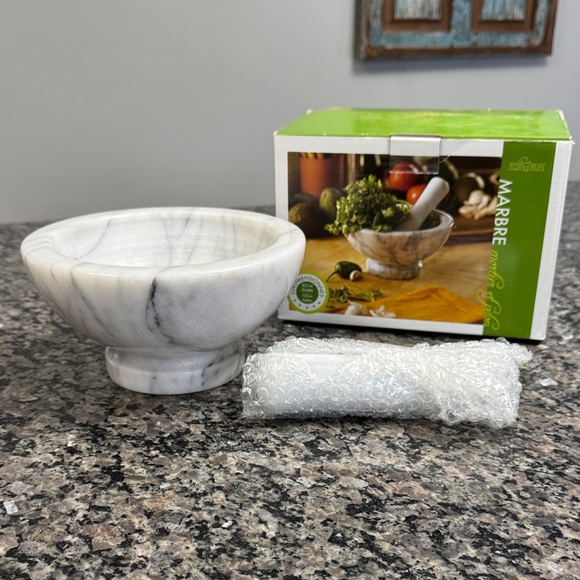 fox run Other - White Marble Mortar Bowl